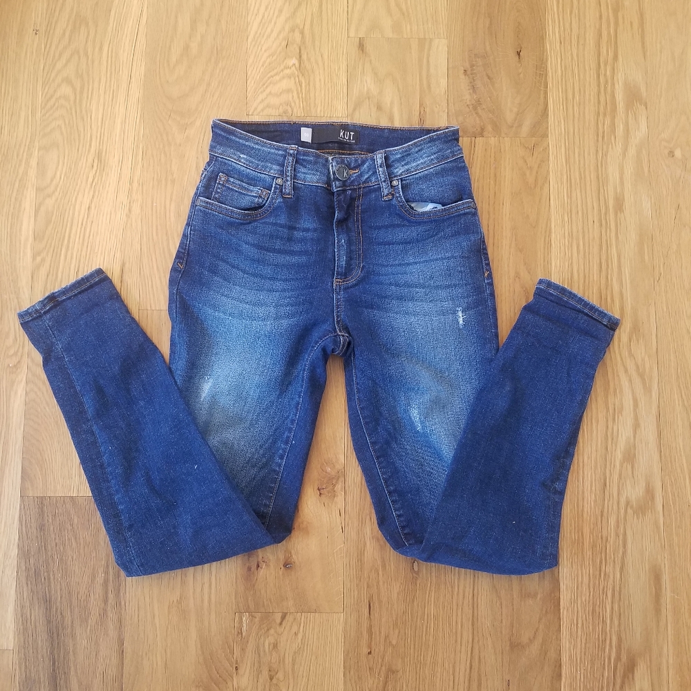 Kut high rise skinny ankle jeans